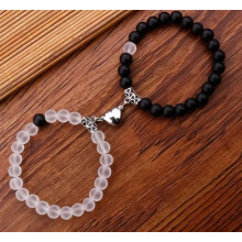 (ZJ12153) Hot Selling Friendship Spider Love Magnetic Attraction Cat Bracelet Beaded Elastic Adjustable Couple Holiday Bracelet