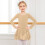 Mädchen-Tanzkleid mit Netzärmeln und fließendem Rock, Kamel 2