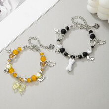 (ZJ13813) Hot Selling Friendship Spider Love Magnetic Attraction Cat Bracelet Beaded Elastic Adjustable Couple Holiday Bracelet
