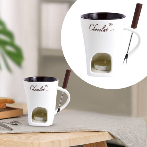 Σετ Κούπες Fondue με Πιρούνι & Κερί για Σοκολάτα/Τυρί – Επαναχρησιμοποιήσιμες, 1
