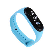 Unisex LED Digital Touch Sport Watch, Waterproof, Minimalist, Adjustable Silicone Strap, Compatible with All Wrist Sizes (Sky Blue)