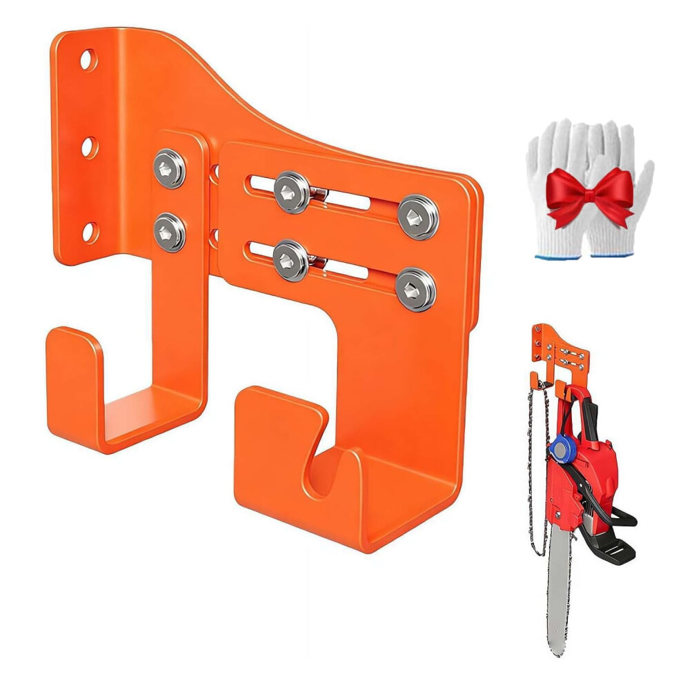 Chainsaw Holder Wall Mount, Heavy Duty Adjustable Chainsaw Hanger With Dual Hooks, Rust-Proof & Space-Saving Garage Storage Organizer 9180333244423