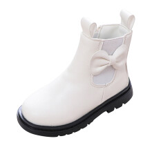 Girls Boots,Leather Short NonBreathable Footwear for Girls,Toddler Boots,Z01 White,10.5-11 Years