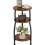 Round 3-Tier Side Table with Storage Rustic Brown 5