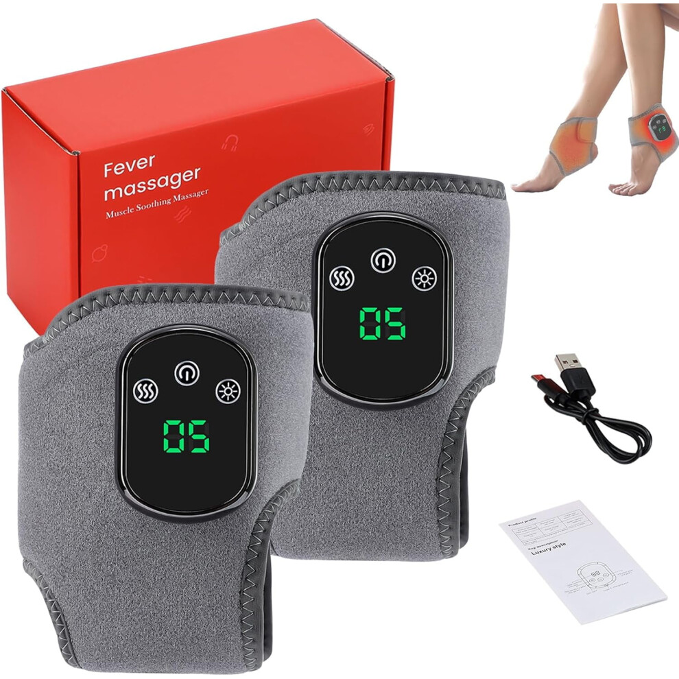 Soleva 3-in-1 Cordless Heated Foot Massager with 3 Vibration Modes & 5 Heat Levels for Achilles/Plantar Fasciitis (2Pcs)