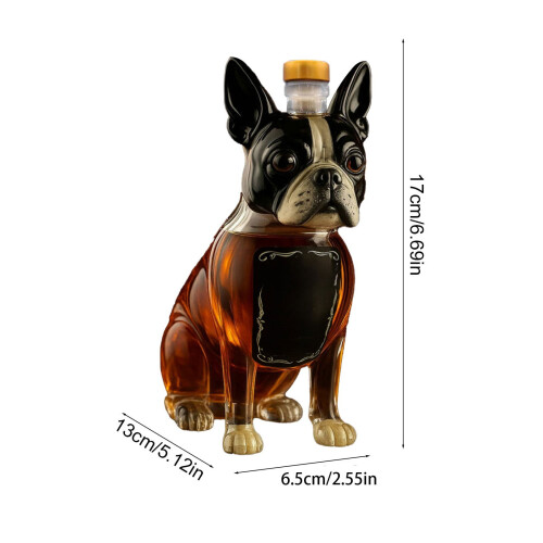 Dog-Shaped Whiskey Decanter Borosilicate Glass 320ml 2