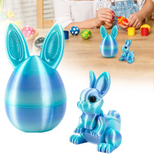 3D Printed Easter Bunny Eggs (3.27"), Articulated & Flexible, Easter Basket Stuffers, Desk Decor, Surprise Gifts – Compatible with Easter Themes