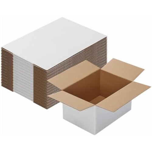 Verzenddozen 7x7x4 inch, wit, gegolfd karton, set van 40