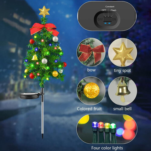 Napelemes karácsonyfa kerti lámpák ABS12-LED 1