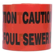 Underground Warning Tape Foul Sewer Pipe 150mm x 365m Red PE Film Detectable Utility Marking Tape Excavation Safety Contractor