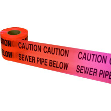 Underground Warning Tape Sewer Pipe 150mm x 365m Red PE Film Detectable Utility Marking Tape Excavation Safety Contractor