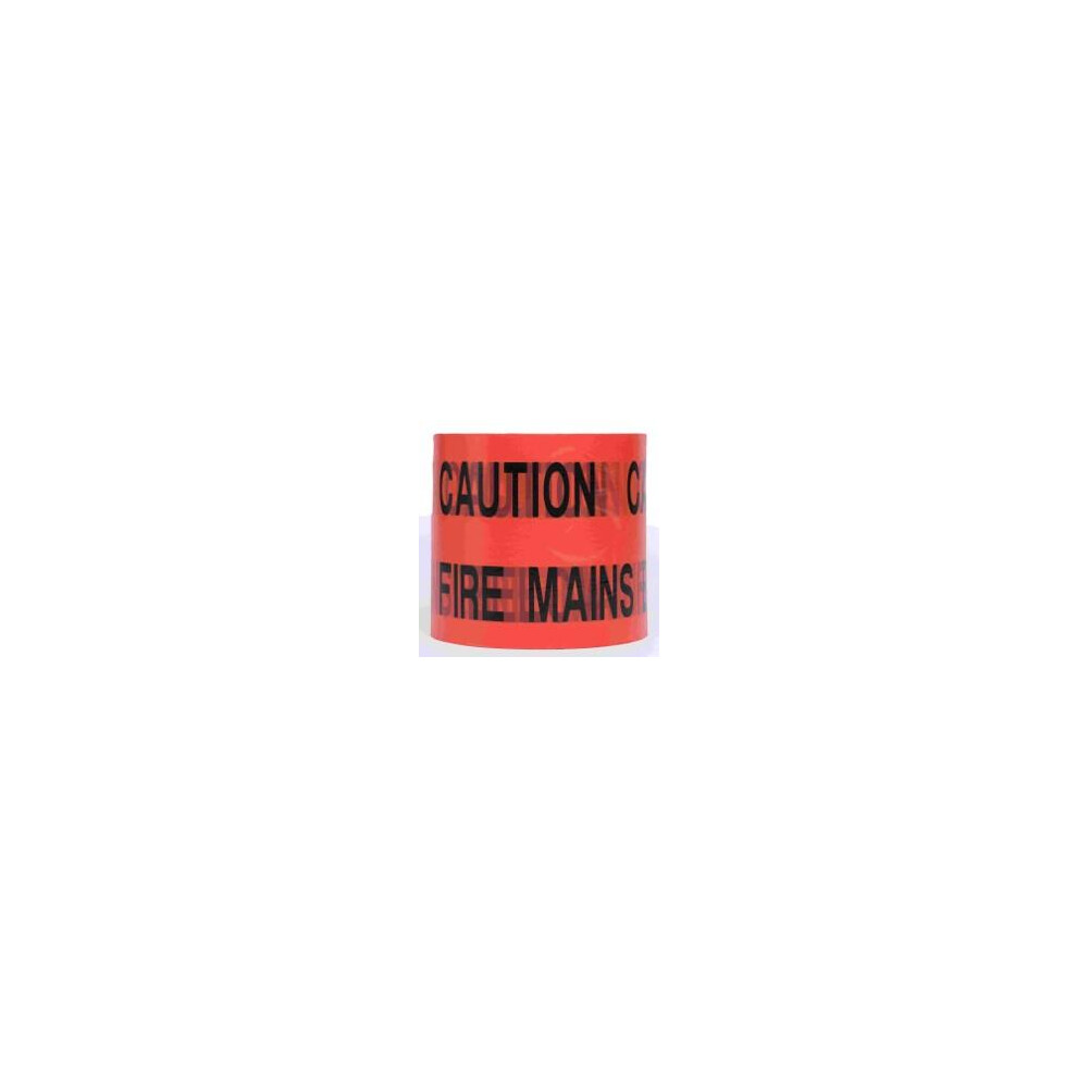 Underground Warning Tape Fire Mains 150Mm X 365M Red Pe Film Detectable Utility Marking Tape Excavation Safety Contractor 5027785816065