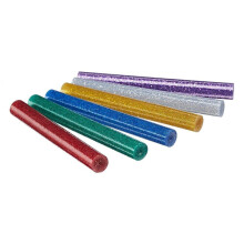 Glitter Mini Glue Sticks Pack of 12 EVA Hot Melt Adhesive Sticks Glitter Finish Decorative Craft DIY Hobby Glue Gun Refills