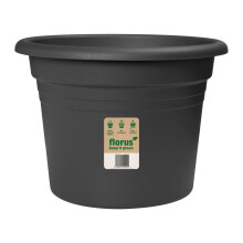 Elho Mediterran Cilindro Large Plant Pot 47cm Diameter Weather-Resistant Plastic Flowerpot Anthracite Outdoor