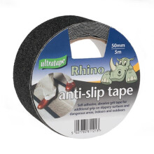 Pack of 12 Non Slip Tape 25mm x 5m Black Aluminium Oxide Grit Anti Slip Safety Tape Sure Footing All Weather Workplace Boats Steps