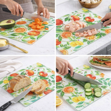 Tempered Glass Cutting Board 40 x 30cm Scratch Resistant Hygienic Kitchen Chopping Board Food Preparation Board Multicolour Design