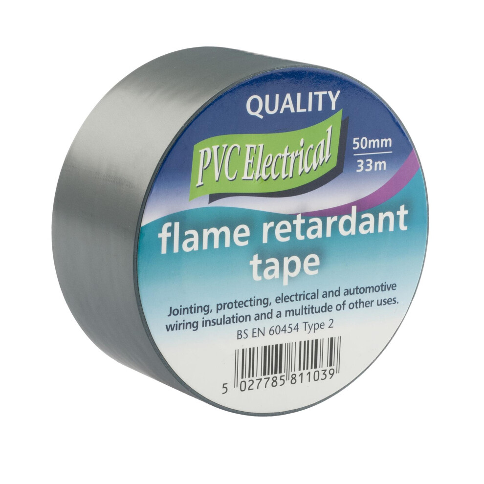 Pvc Insulation Tape 50Mm X 33M Grey 76Mm Core Flame Retardant Electrical Wire Insulating Tape Professional British Standard 5027785811060