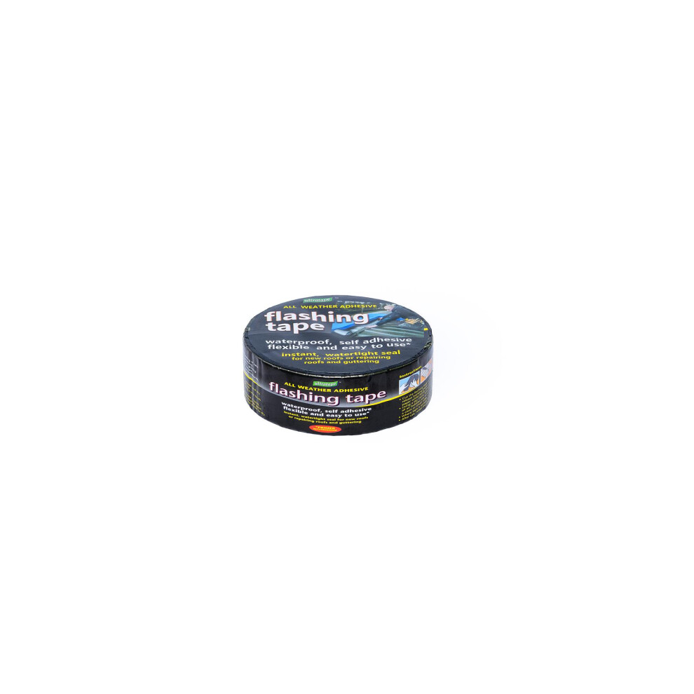 Flashband Tape 50Mm X 10M Black Bitumen Self Adhesive Aluminium Roofing Tape Lead Appearance Gutter Roof Repair Weatherproof 5027785818977