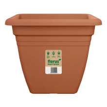 Elho Mediterran Quadro Square Plant Pot 30x30cm Weather-Resistant Plastic Flowerpot Terra Outdoor