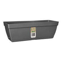 Elho Paris Balcony Trough 50cm Length Weather-Resistant Plastic Window Box Planter Anthracite Outdoor Railing