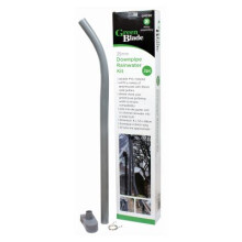 2 Piece 35mm Downpipe Rainwater Kit Grey PVC Greenhouse Gutter Downpipe Water Butt Connector Rainwater Collection Kit 64cm Downpipe