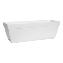 Elho Paris Balcony Trough 50cm Length Weather-Resistant Plastic Window Box Planter White Outdoor Railing