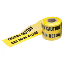 Underground Warning Tape Gas Main 150mm x 365m Yellow PE Film Detectable Utility Marking Tape Excavation Safety Contractor