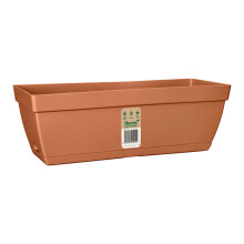 Elho Paris Balcony Trough 50cm Length Weather-Resistant Plastic Window Box Planter Terra Outdoor Railing