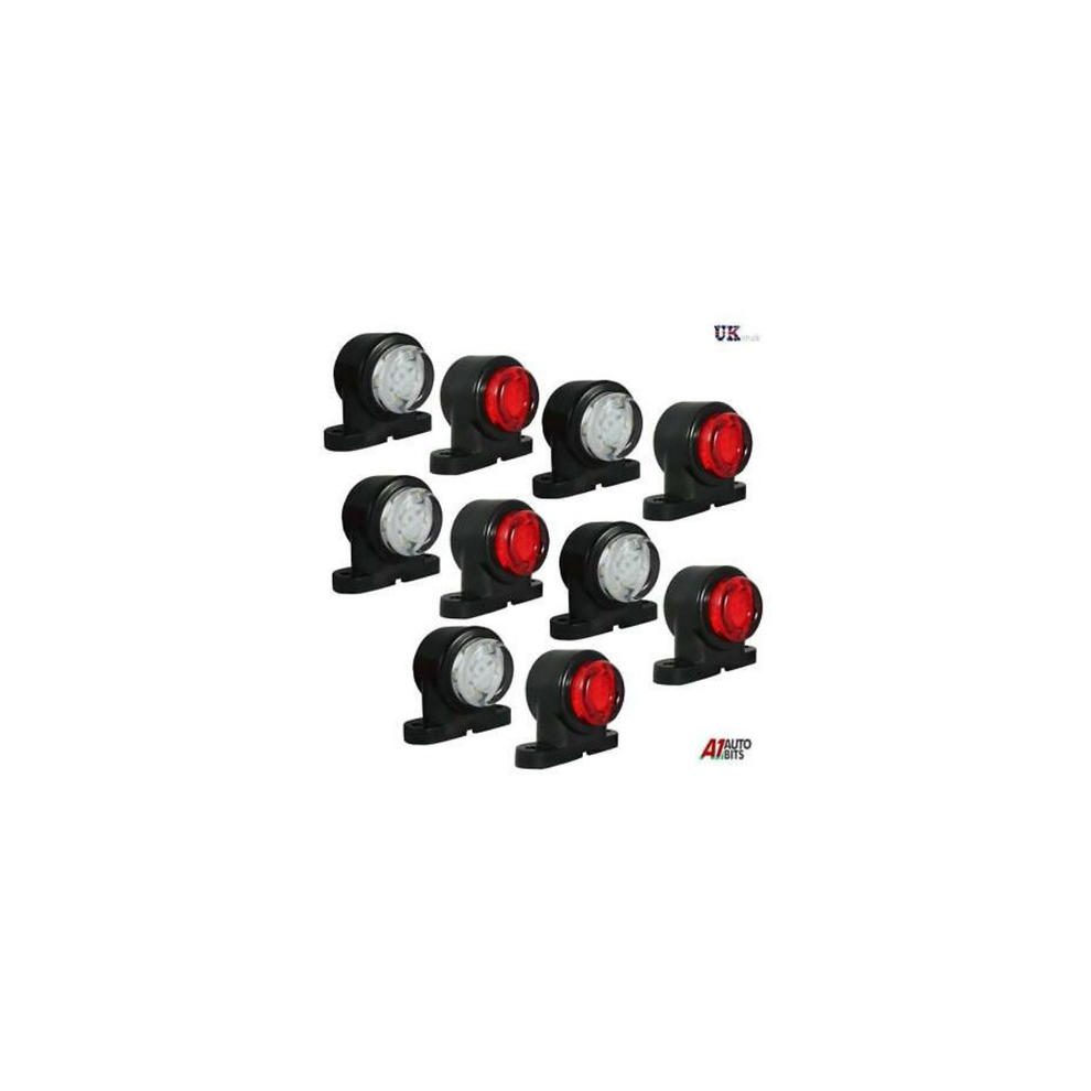Set Of 10 Mini 12-24V Led Rubber Stalk Marker Lights Lorry Truck Trailer Chassis 93001144
