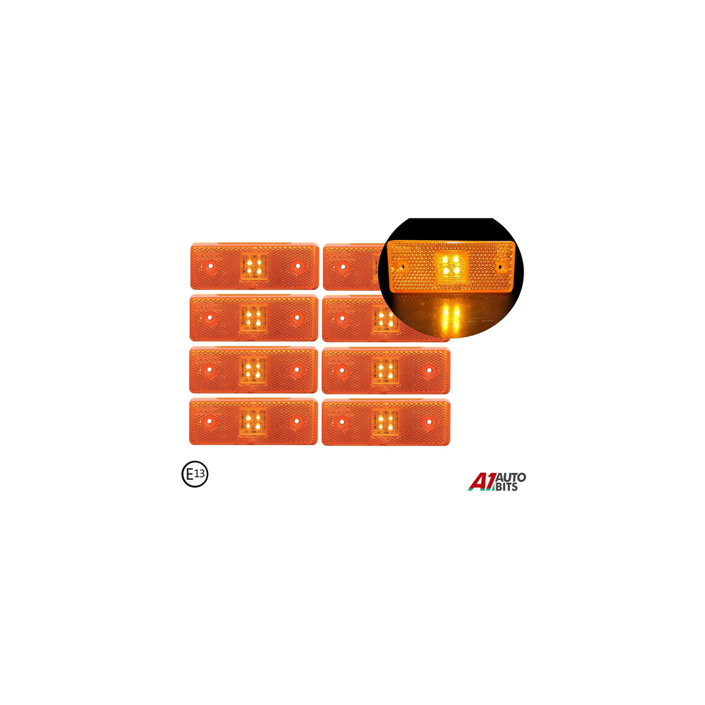 8 Led Side Marker 24V Indicator Truck Lorry Trailer E Mark Light/Orange/Amber 00000059100706