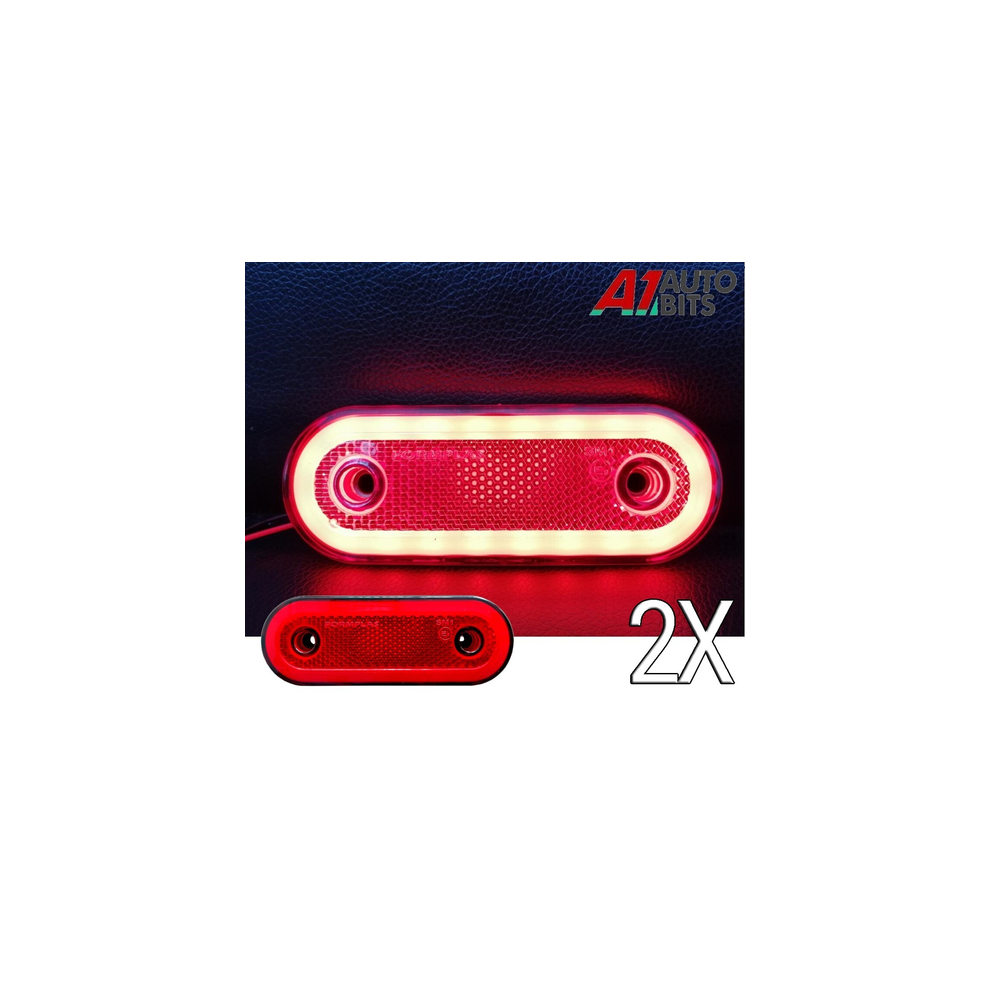 Side 20 Led Rear Tail Marker Lights Oval X2 12V 24V Neon Trailer Truck Lorry Red 00000015484130