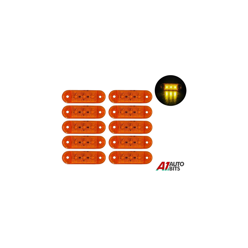 10X Led 12V 24V Side Position Indicator Marker Lights Trailer Lorry Amber/Orange 96438664