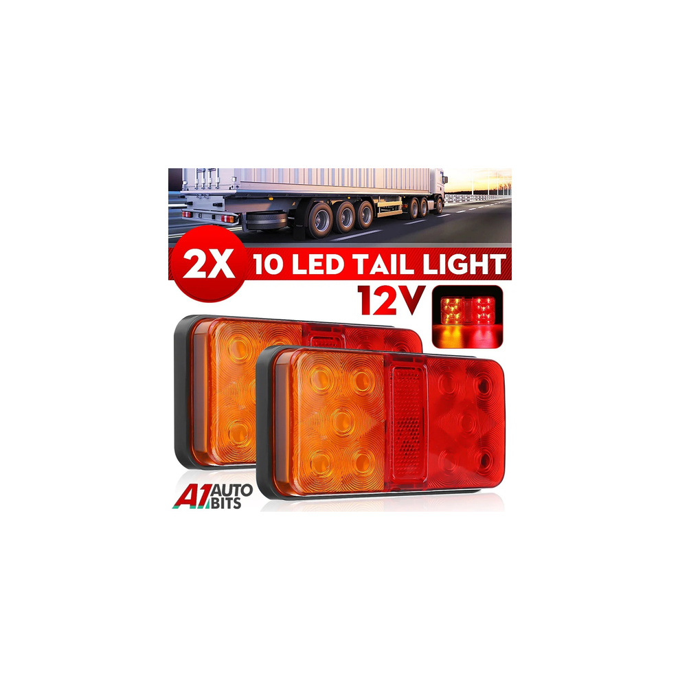 10 Led Rear Tail Lights Pair 12V Lamps 4 Function Trailer Caravan Truck Lorry 61948761