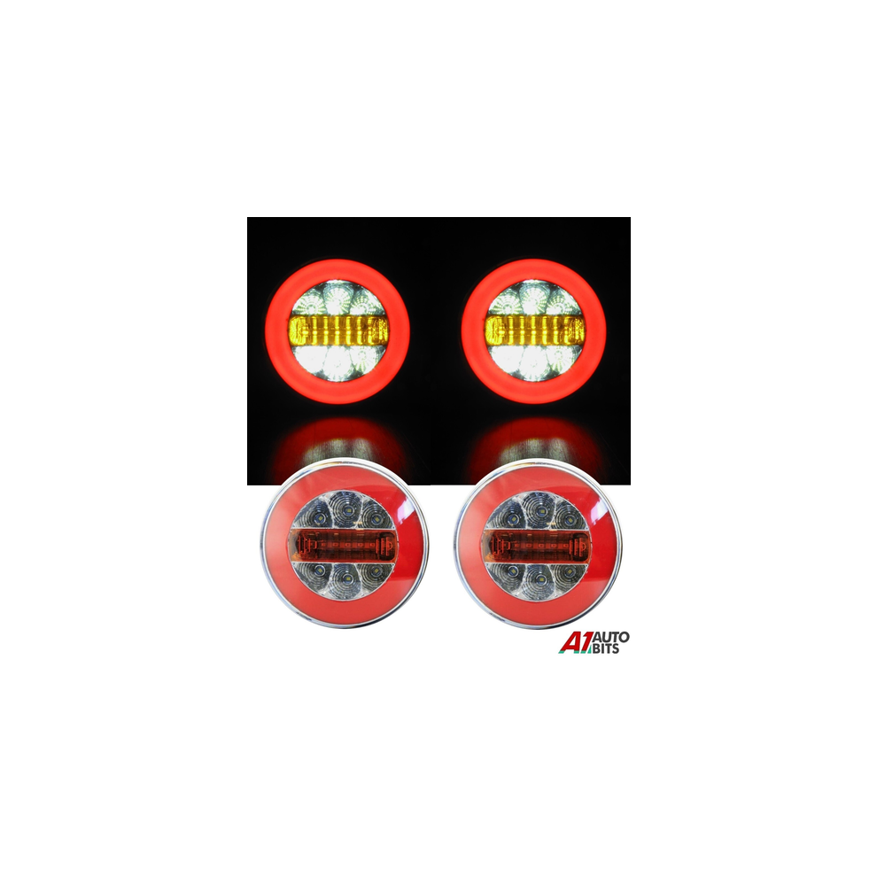 2X 12V Neon Led Hamburger Rear Tail Lights Truck Lorry Van Caravan Bus Camper 00000015545916