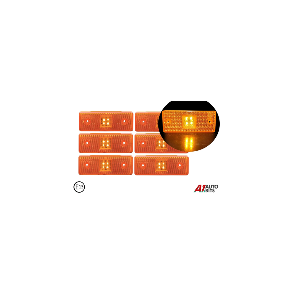 6 Led Side Marker 24V Indicator Truck Lorry Trailer E Mark Light/Orange/Amber 11178590