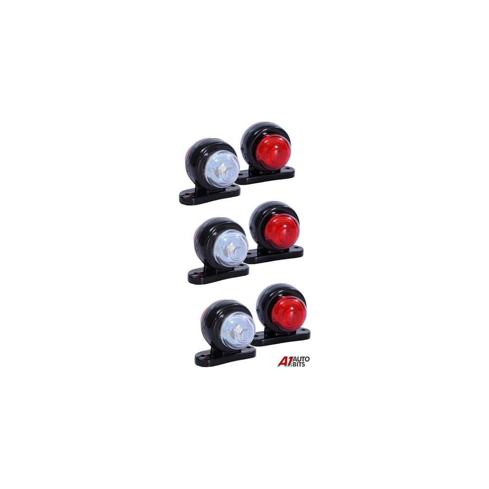 6 Corner Side Marker Led Lights Outline Truck Trailer Van Bus 12V 24V Red/White 10645772