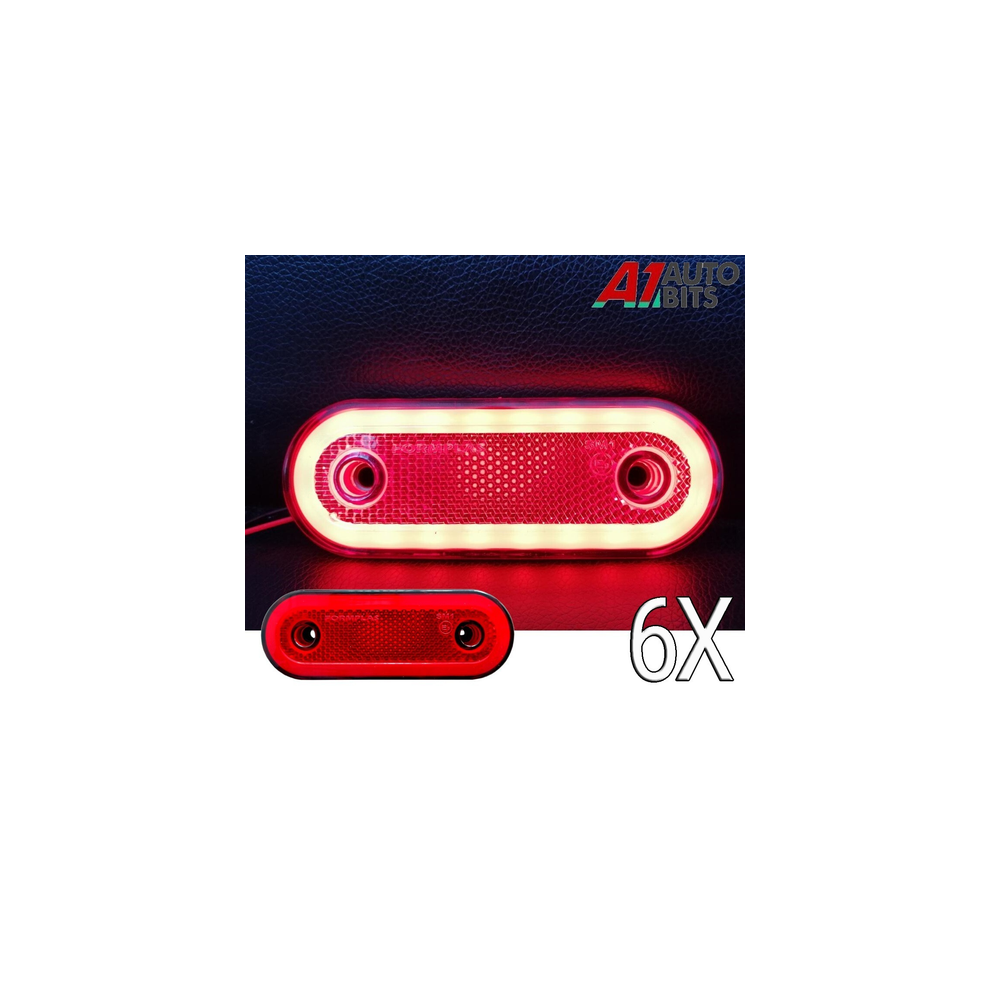 Side 20 Led Rear Tail Marker Lights Oval X6 12V 24V Neon Trailer Truck Lorry Red 00000067053391