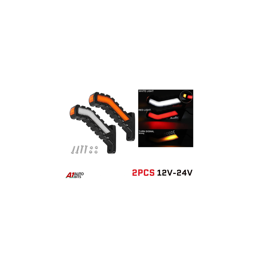 2X Led Recovery Side Outline Marker Lamps 3 Functions 12-24V Truck Trailer Lorry 54043633