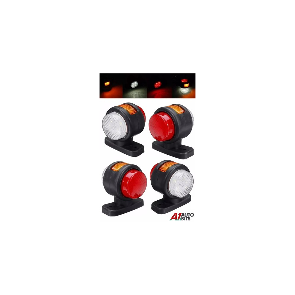 4X 12V 24V Side Marker Lights 10 Led Truck Trailer Chassis Lorry Amber/Red/White 35176138