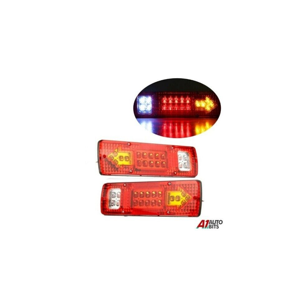 Pair 12V Led Rear Tail Lights Lamp 5 Function Trailer Caravan Truck Lorry 19 Led 81431915