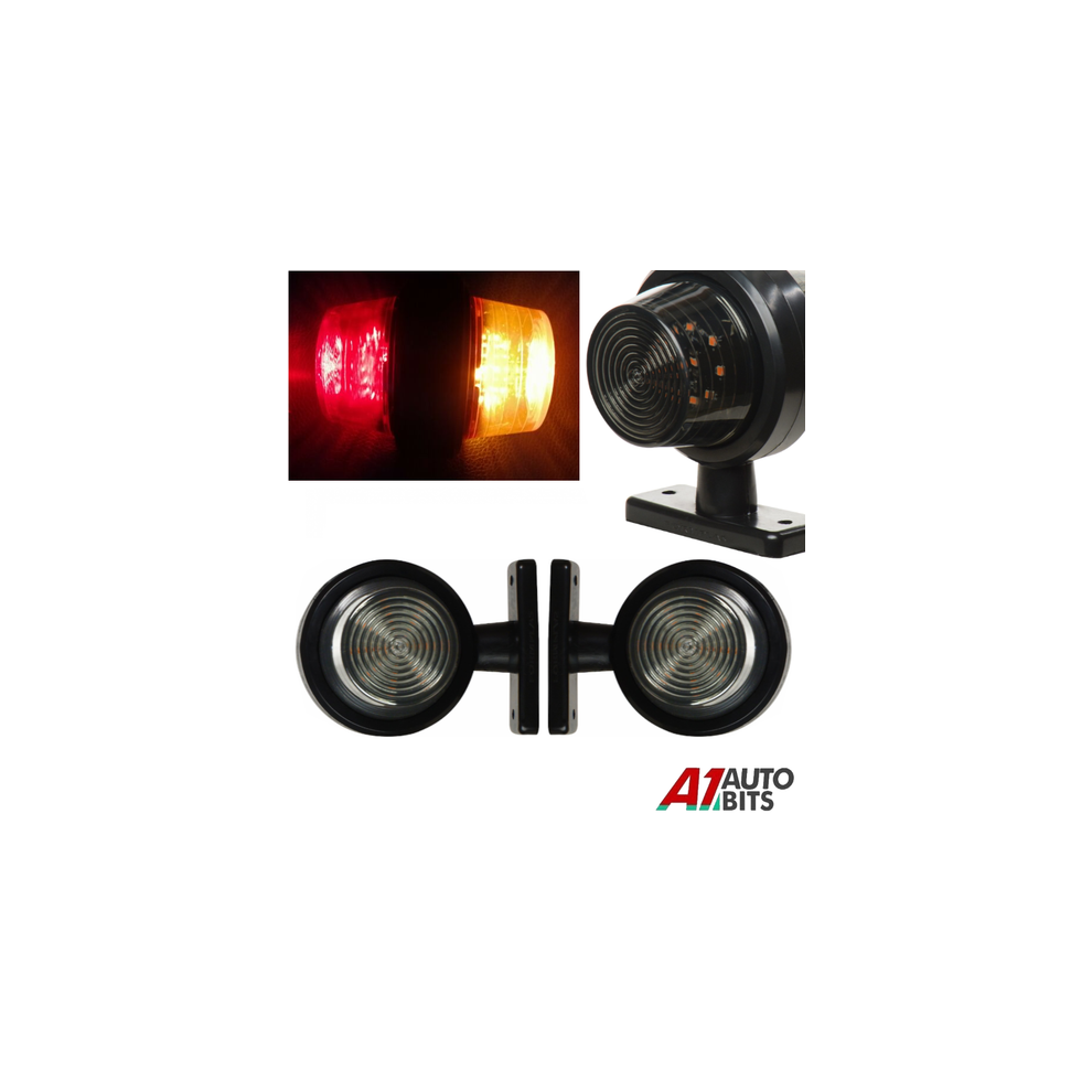 2X Led Side Marker Lights Recovery Smoked Trailer Lorry Truck 12V 24V Red/Amber 00000052280832