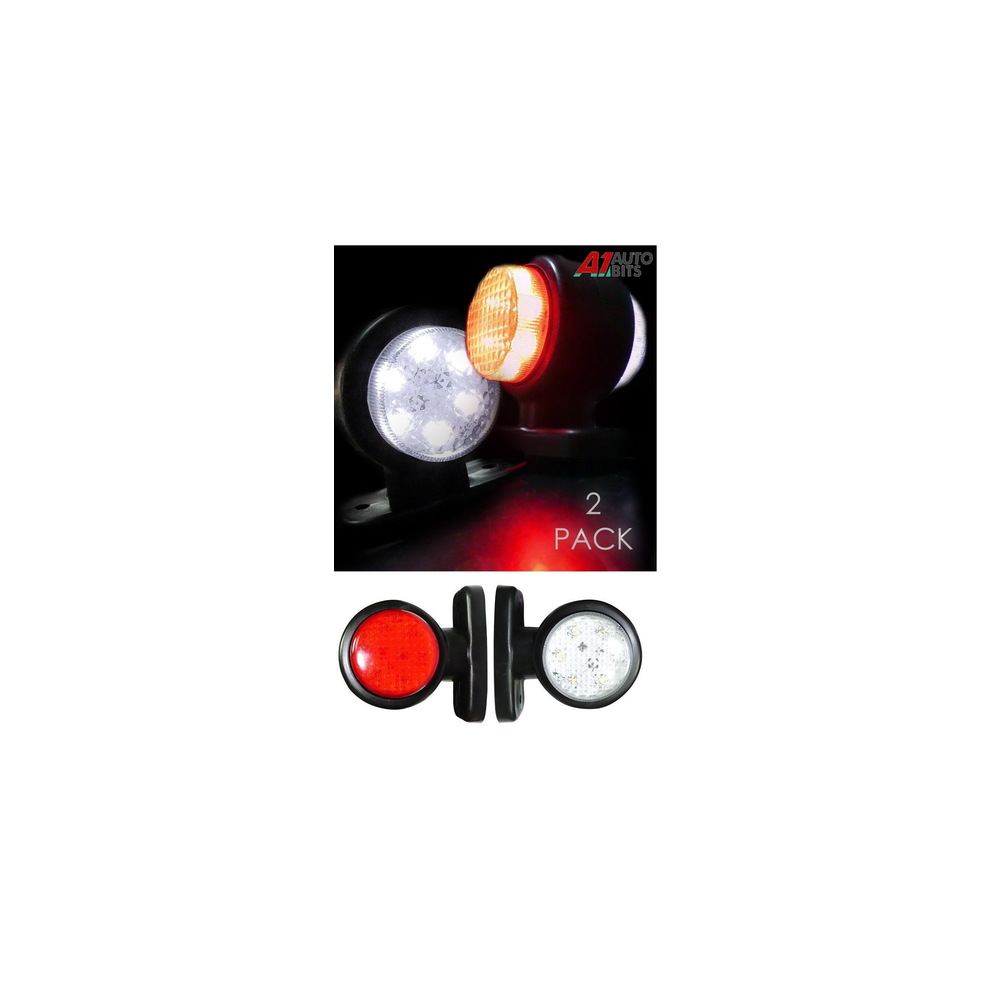 2X Led Stalk Side Marker Lights 24V Lamps For Pickup Truck Trailer Red/White 13439736