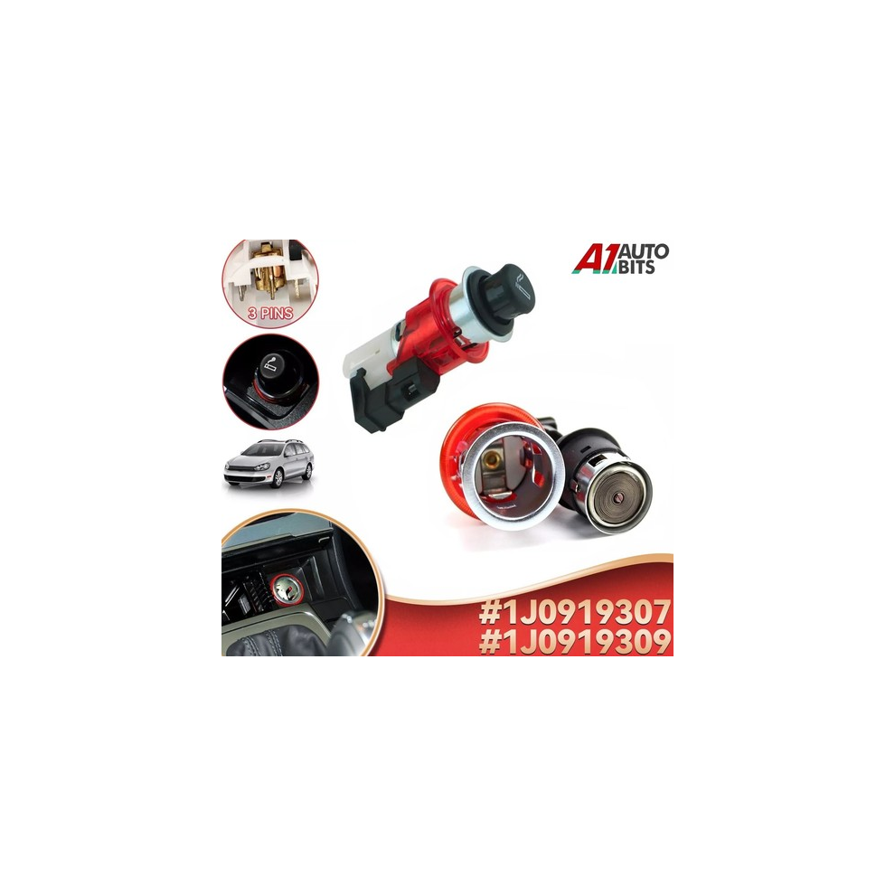 Car Cigarette Lighter Socket Plug Assembly 1J0919307 1J0919309 For Golf Audi Vw 13505615