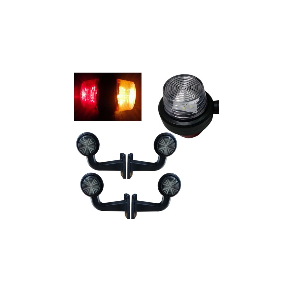 4X Smoked Led Side Marker Lights Recovery Trailer Lorry Truck 12V 24V Red/Amber 00000015422750