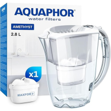 Water Filter Jug AQUAPHOR Amethyst Fridge door fit Inc 1 Maxfor+ Cartridge White