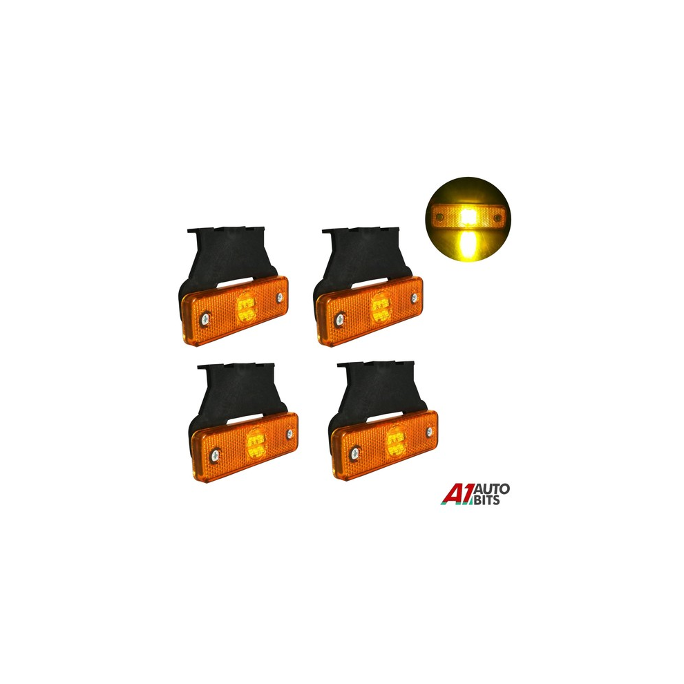 4X Mini Side Led Marker Lights Trailer Truck Lorry Camper Outline 12V Amber 00000051904197