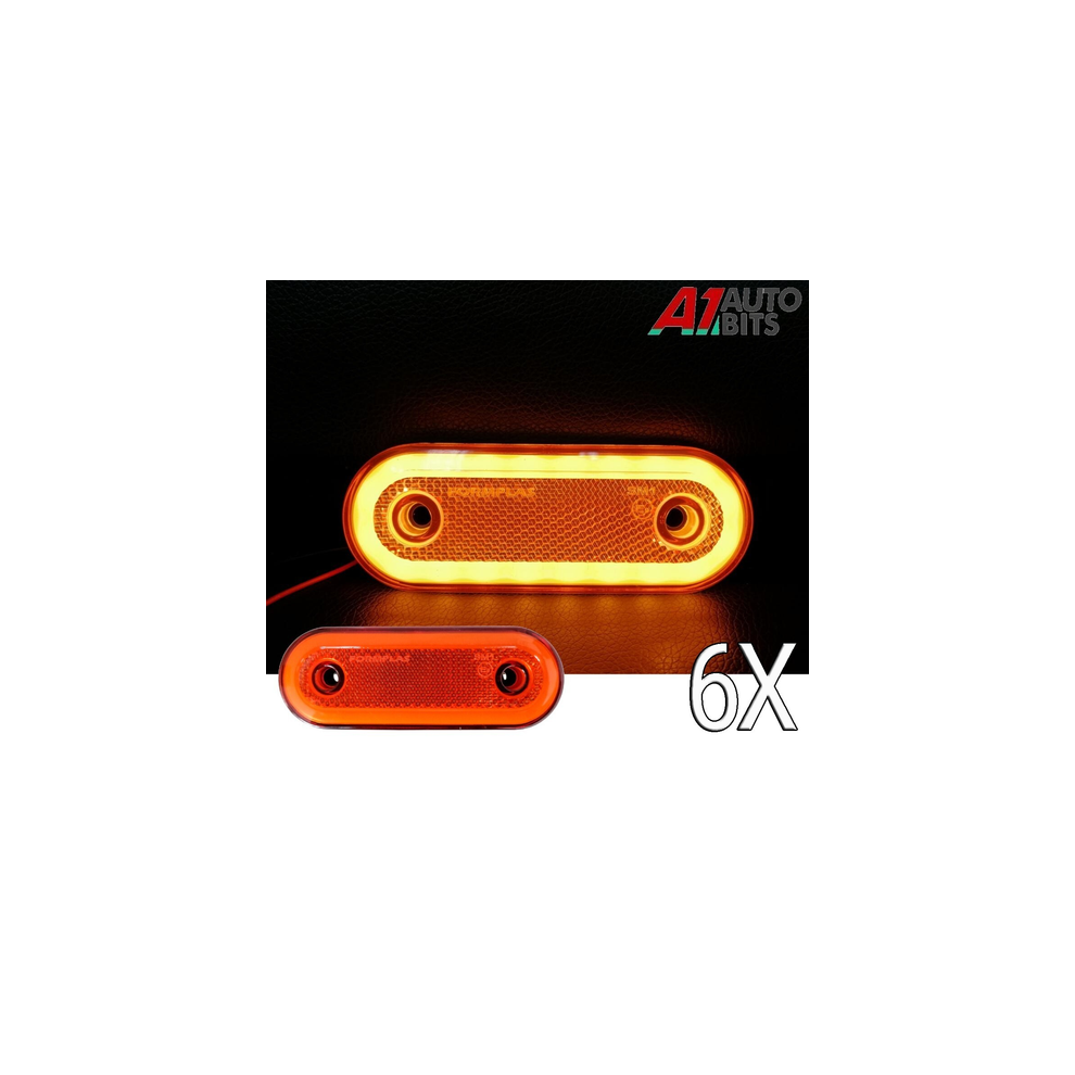Side 20 Led Marker Lights Oval X6 12V 24V Neon Trailer Truck Lorry Orange/Amber 69834998