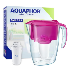 Water Filter Jug AQUAPHOR Smile Fridge Includes 1x A5 Filter Cartridge Pink