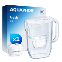 AQUAPHOR Fresh 3.2 litre water filter jug in White with 1 x Maxfor filter