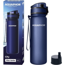 AQUAPHOR City Bottle 500ml Navy Blue Travel Water Filter with Activated Carbon